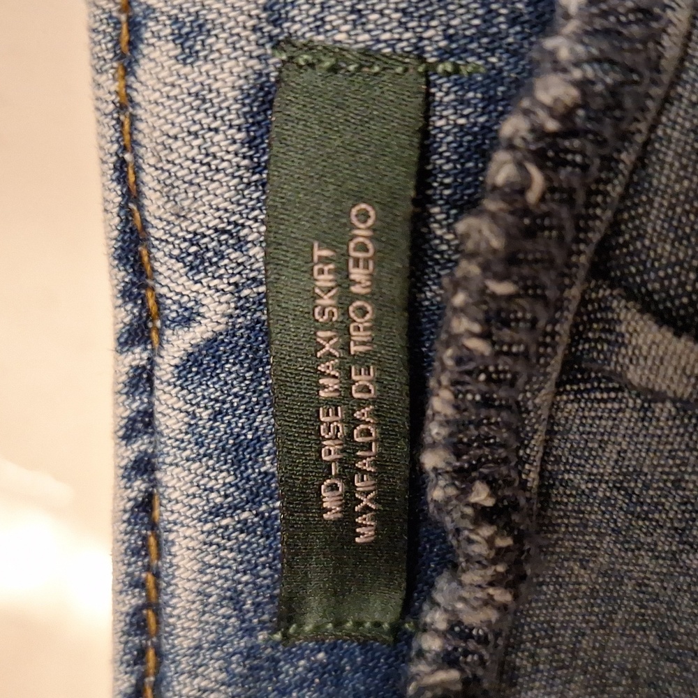 NWT! Wild Fable Mid-Rise Chevron Denim Maxi Skirt Size 0 - Picture 6 of 6